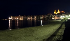 mare, spiaggia, luci, notturno, notte, riflessi, chiesa