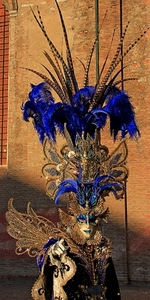 maschera, blu, piume, ali, oro, carnevale, venezia, nero, penne, ricami, costume, viola, decorazioni, azzurro, mattoni