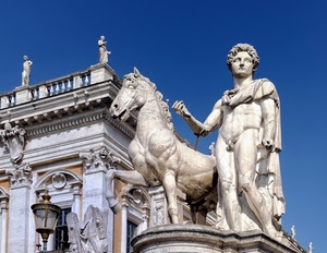 cavallo, lampione, statua, monumento, statue, marmo, cielo, palazzo, bianco