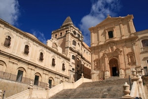 chiesa, scalinata, cielo, gradini, scale, nuvole, facciata, barocco, portone, finestre