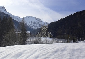 neve, chiesa, montagna, alberi, inverno, bianco, montagne, cielo
