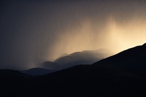 montagne, controluce, nuvole, cielo, nero, montagna, luce, foschia, nebbia, pioggia, colline, tramonto, silhouette, profilo