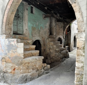 scale, porta, portico, arco, gradini, vicolo, porte, scalini, pietre