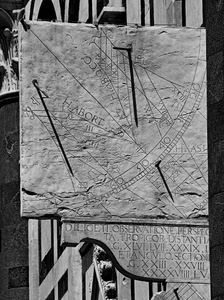 meridiana, bianconero, numeri, orologio, ombra, asta, solare, pietra